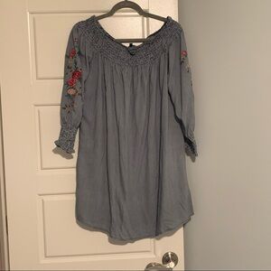 New look striped dress with flowers on sleeves